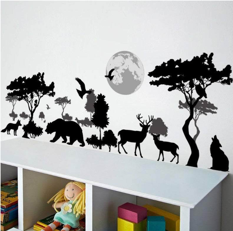 Creative Animal Forest Background Wall Sticker