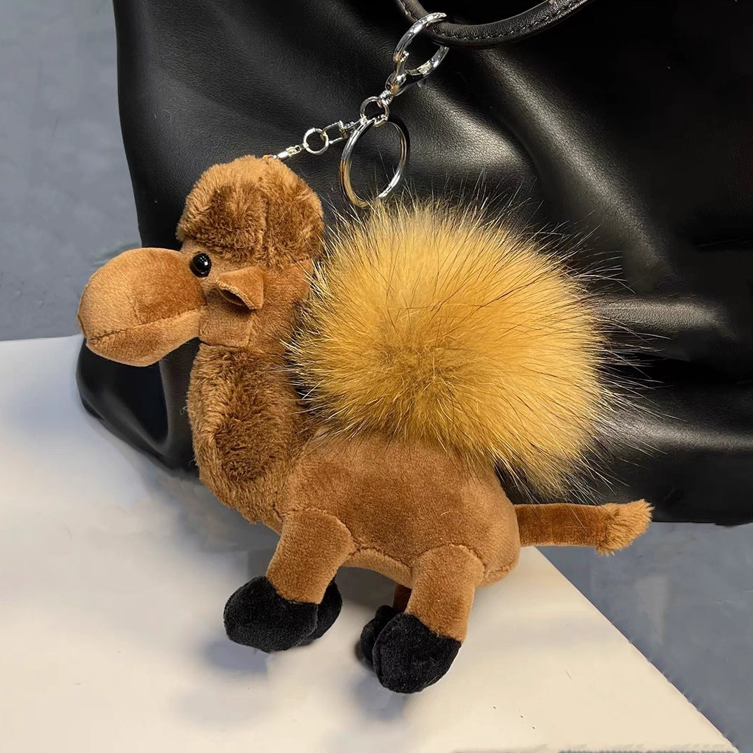 Fur Ball Camel Doll Pendant Keychain