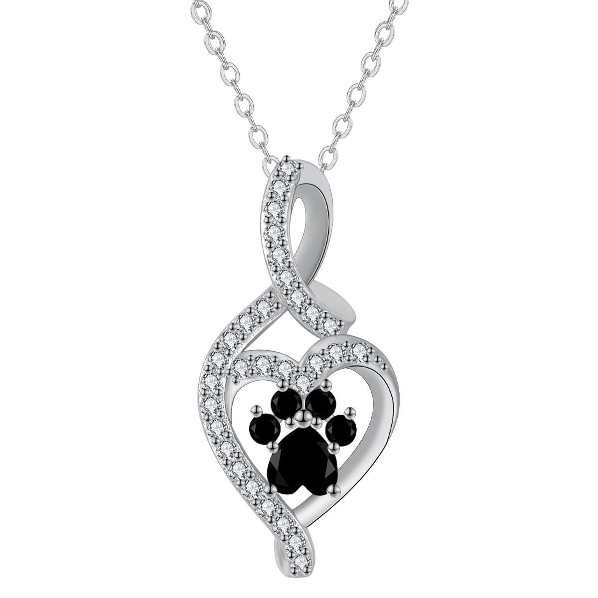 Infinite Symbol Love Paw Print Necklace For Women