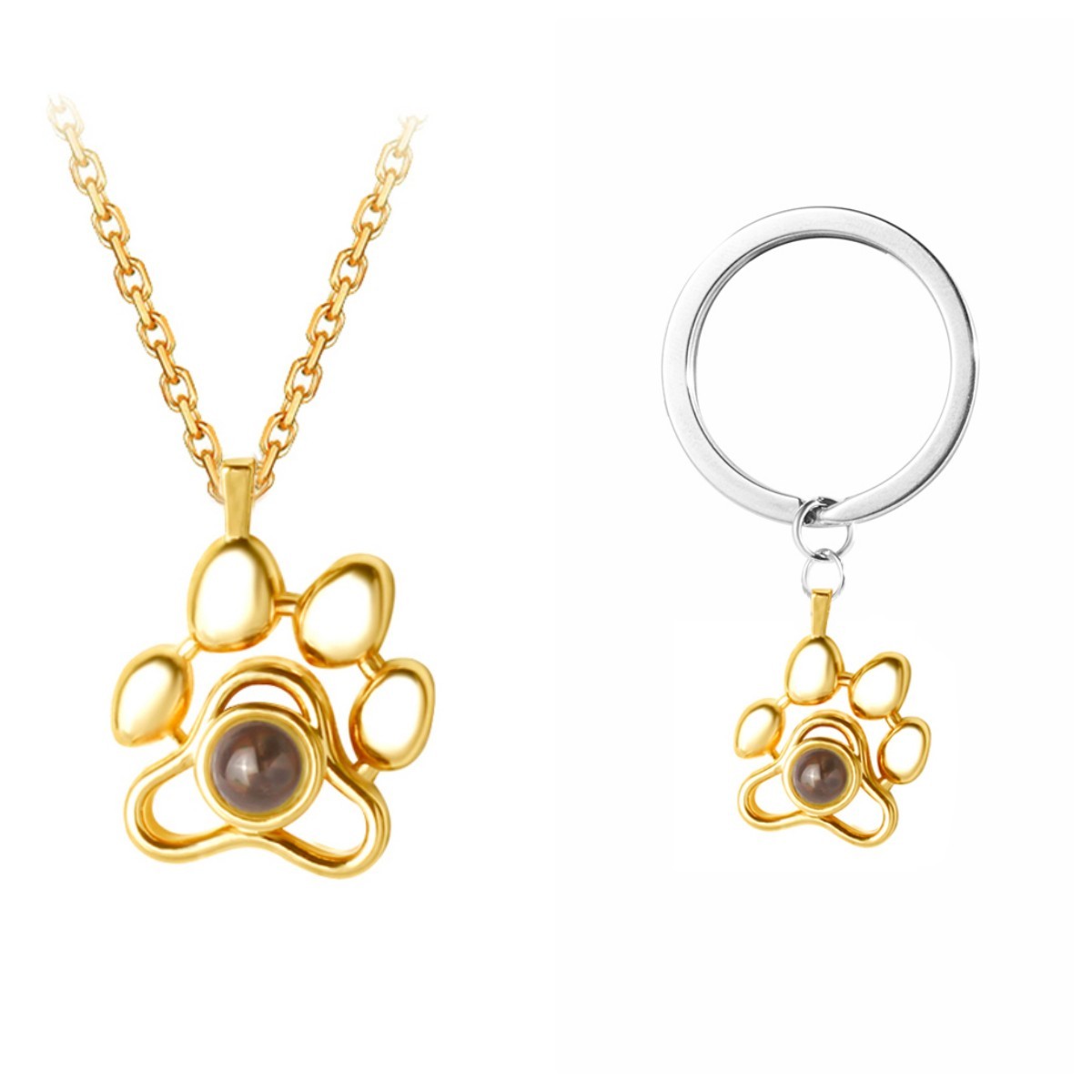 Projection cat paw necklace