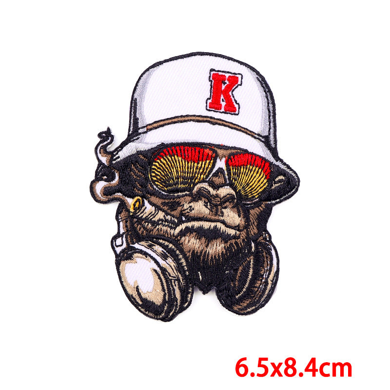 Fierce Animal Cloth Sticker Punk Muscle Animal Embroidery