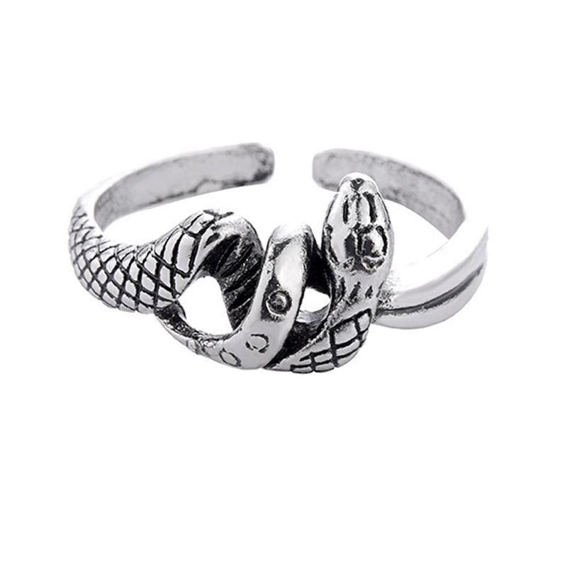 Animal Spirit Snake European And American Retro Punk Exaggerated And Personalized Men And Women Winding Snake Animal Opening Ring