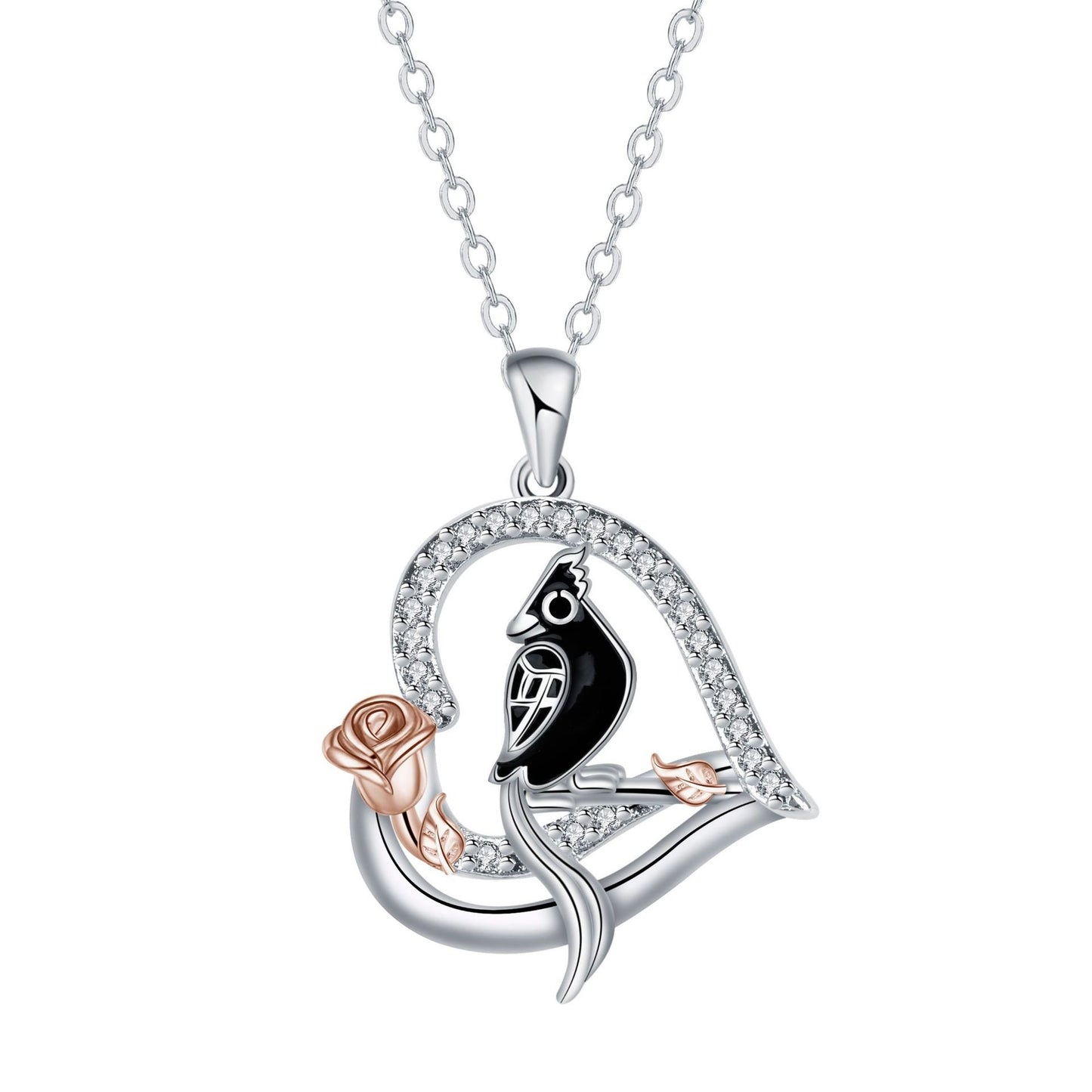 Heart-shaped Jewelry Pendant Parrot Necklace Female Animal Ornament