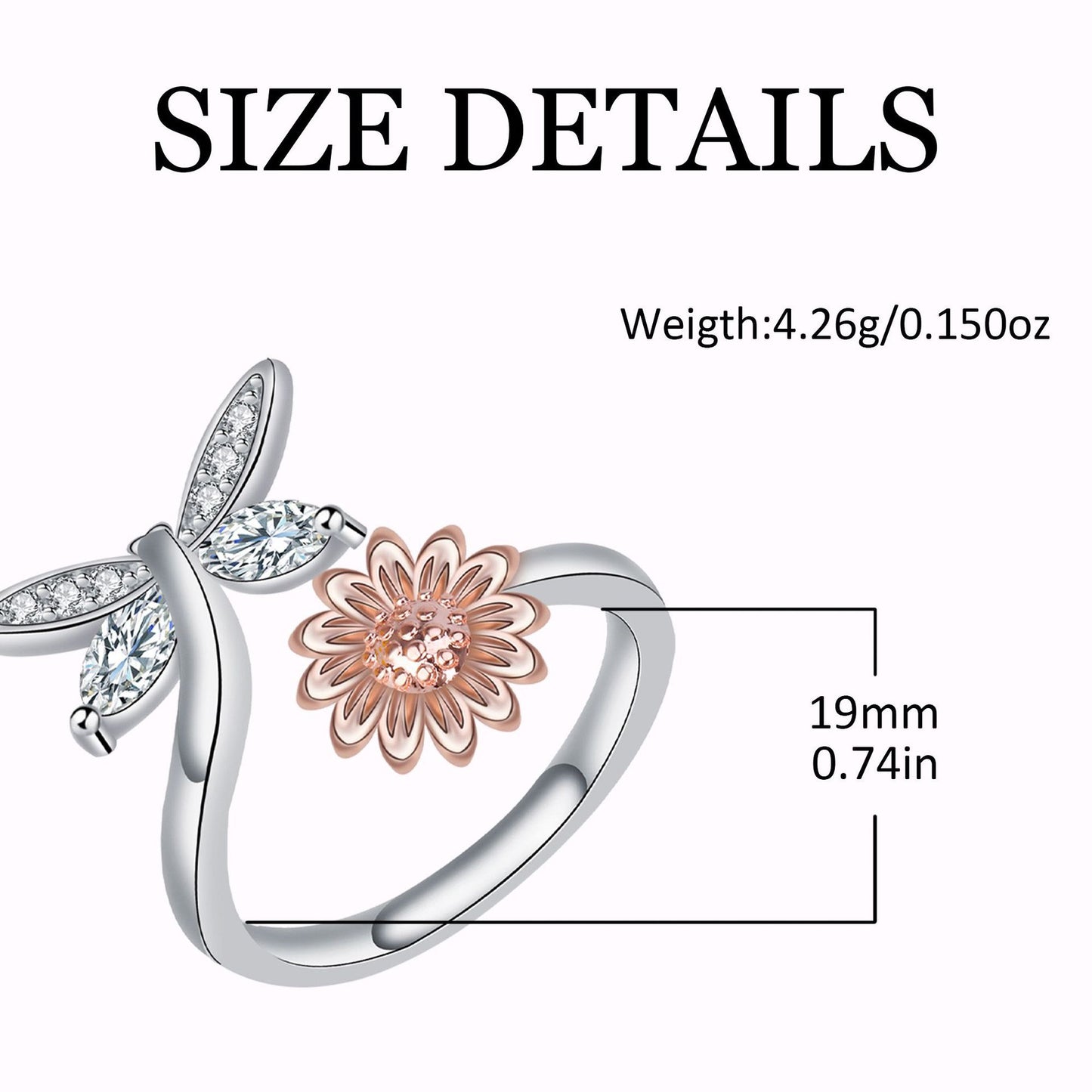 Dragonfly Ring Female Adjustable Ring