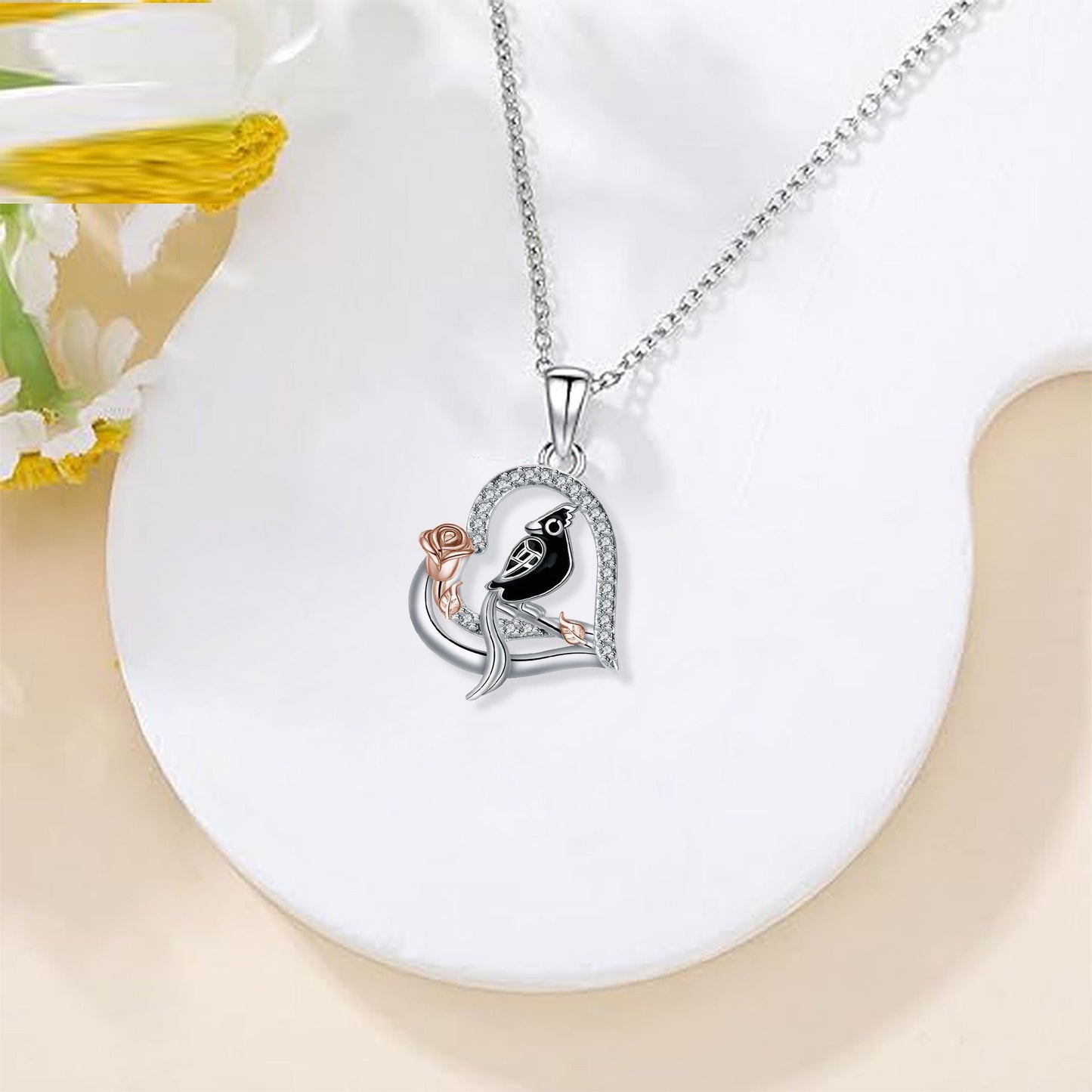 Heart-shaped Jewelry Pendant Parrot Necklace Female Animal Ornament