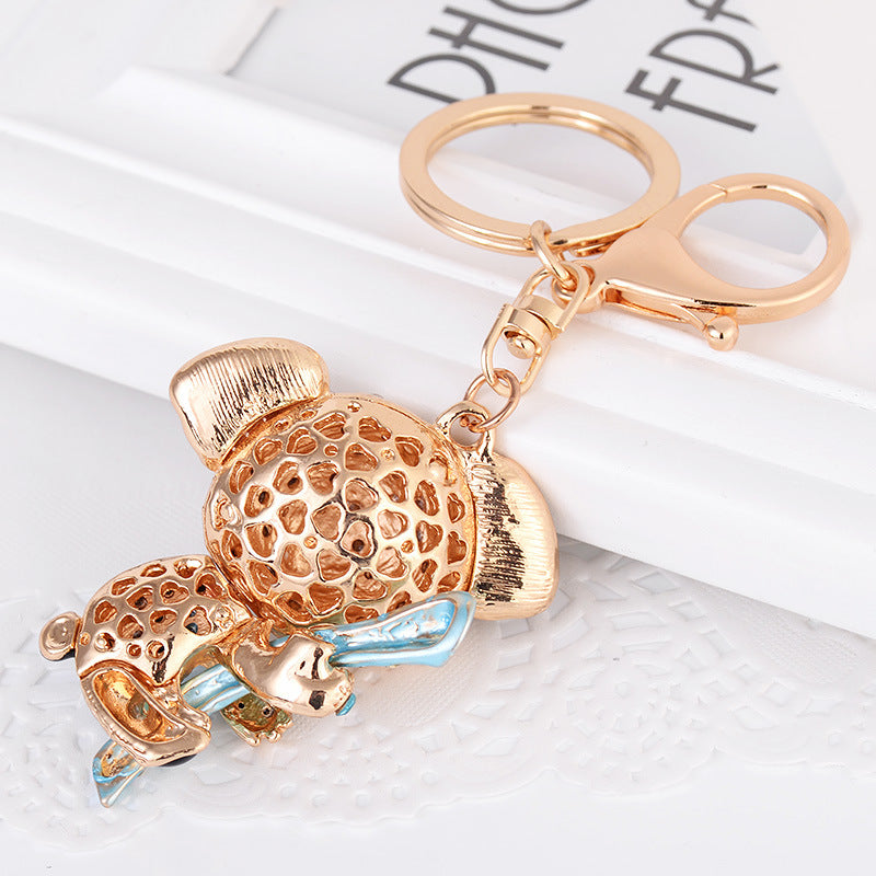 Fashion Diamond-embedded Koala Keychain Metal Animal Pendant Bag Ornament Gifts