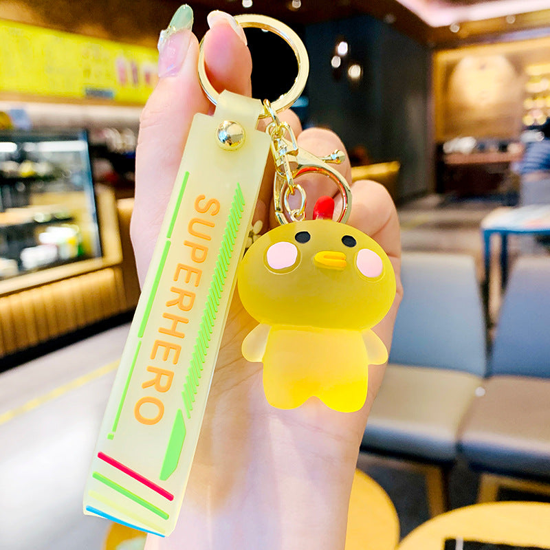 Fashion Crystal Blush Animal Keychain