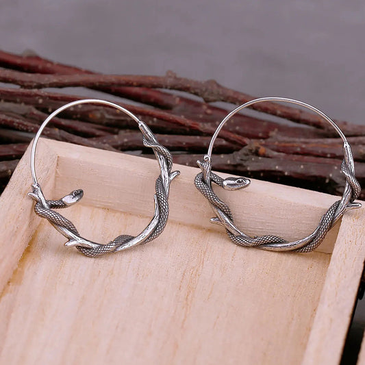 Women's Temperament Personalized Round Ring Animal Snake Earrings