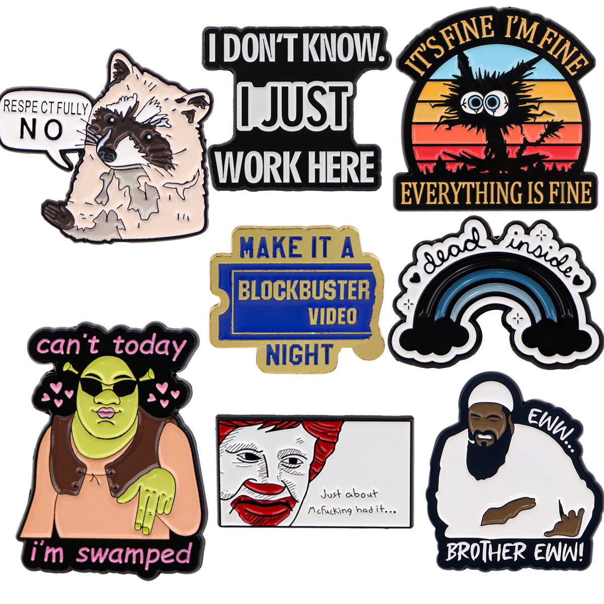 Cartoon Cute Quotations Brooch Women's Backpack Accessories Badge