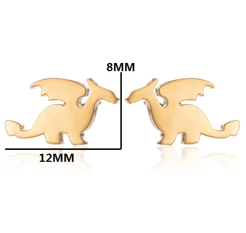 Simple Stainless Steel Ghost Stud Earrings Small Animal