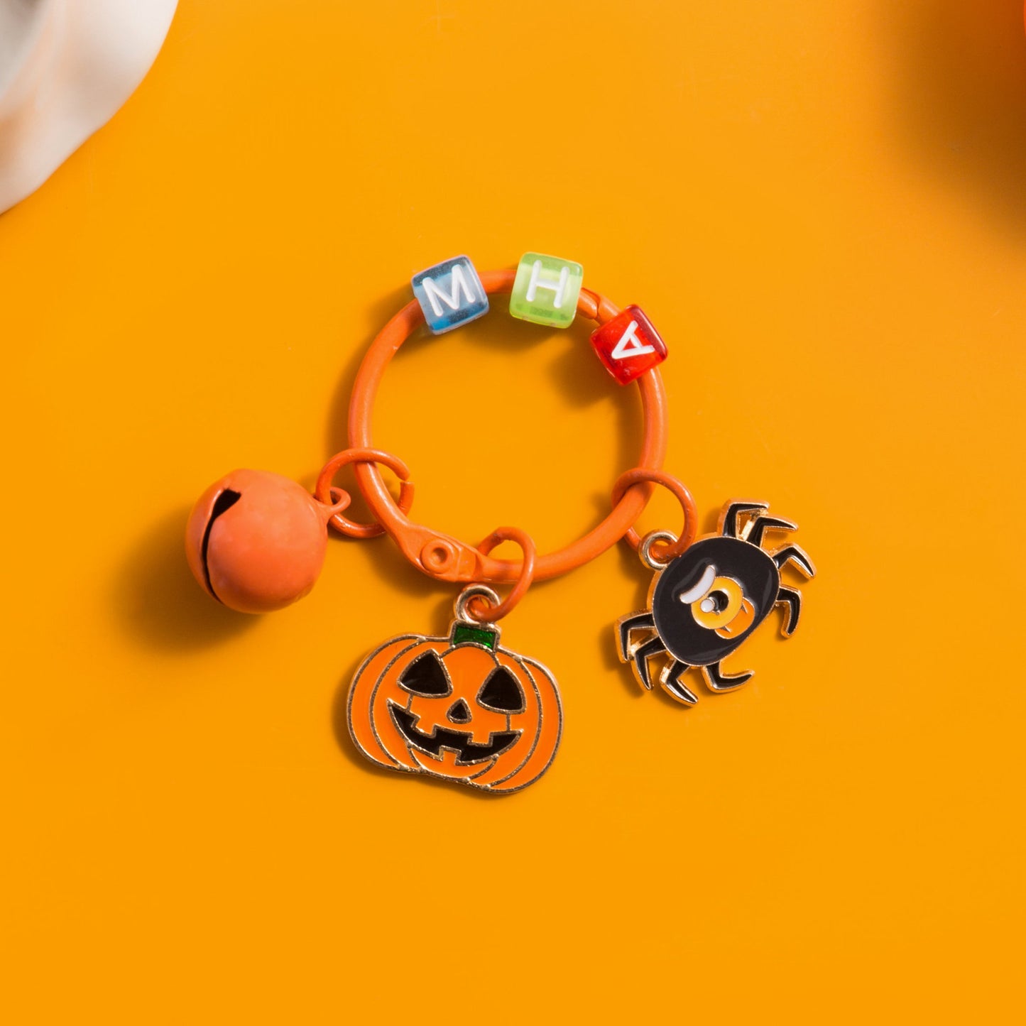 Ghost Kid Pumpkin Witch Hat Keychain Alloy