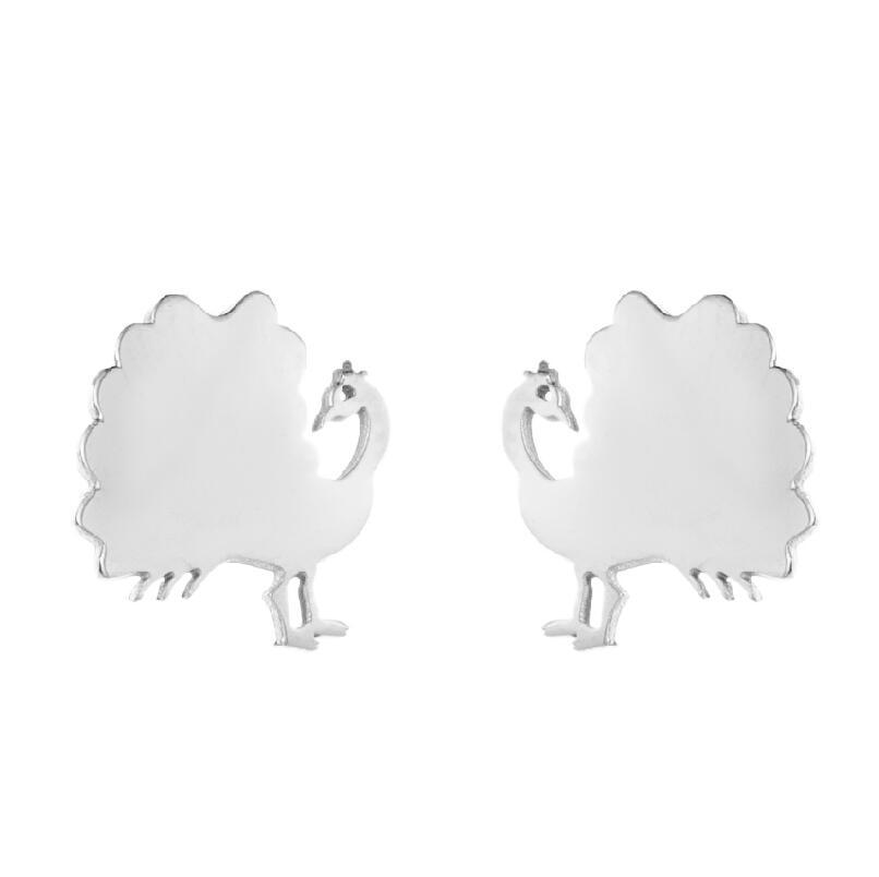Animal Earrings Peacock Dinosaur Earrings Female Stainless Steel Simple Tortoise Hedgehog Ear Bone Nails