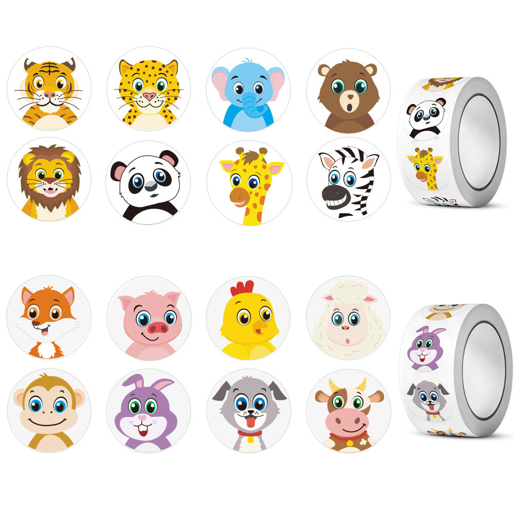 Children's Cartoon Animal Sticker Cute Reward Sticker Label