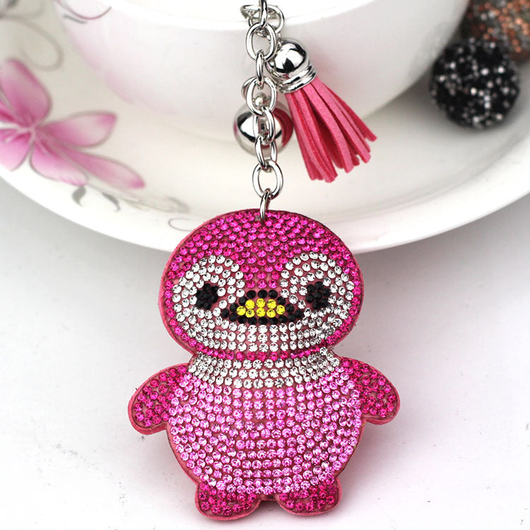 Ornament Penguin Keychain Creative Hot Diamond