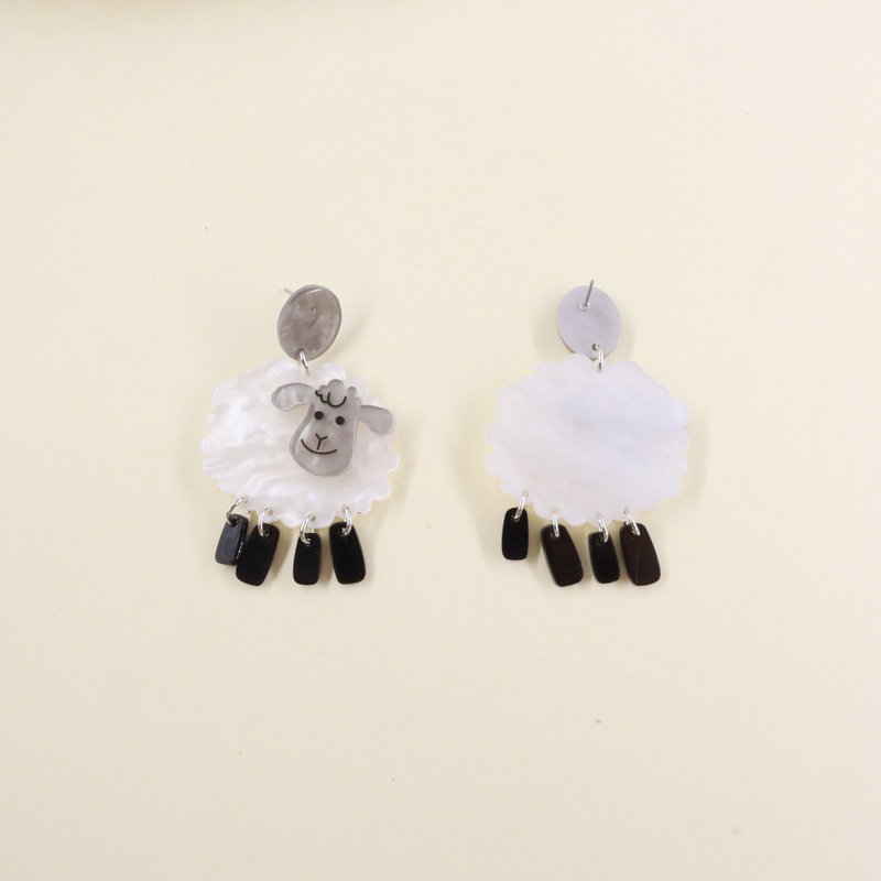 Acrylic Sheep Earrings Funny Animal Jewelry