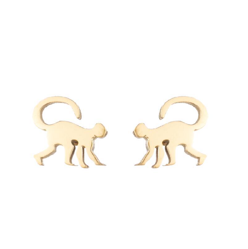 Animal Earrings Peacock Dinosaur Earrings Female Stainless Steel Simple Tortoise Hedgehog Ear Bone Nails