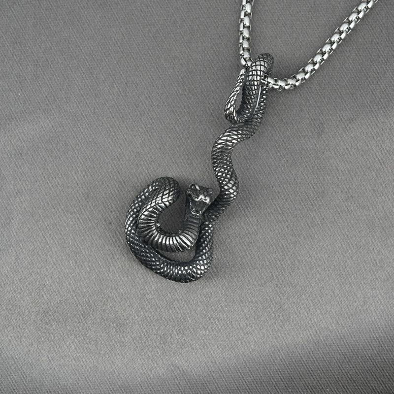 Jewelry Cobra Men's Titanium Steel Necklace