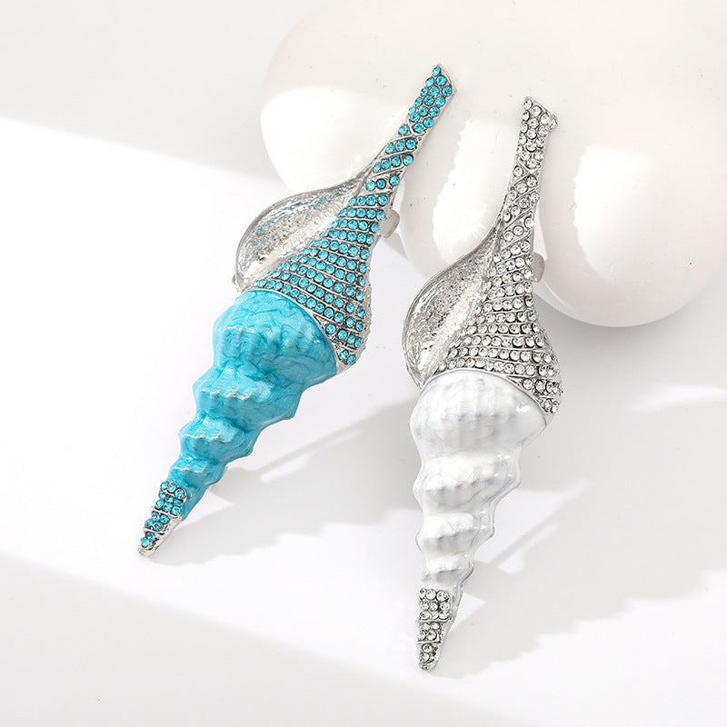 Conch Brooch Three-dimensional Drop Oil Diamond