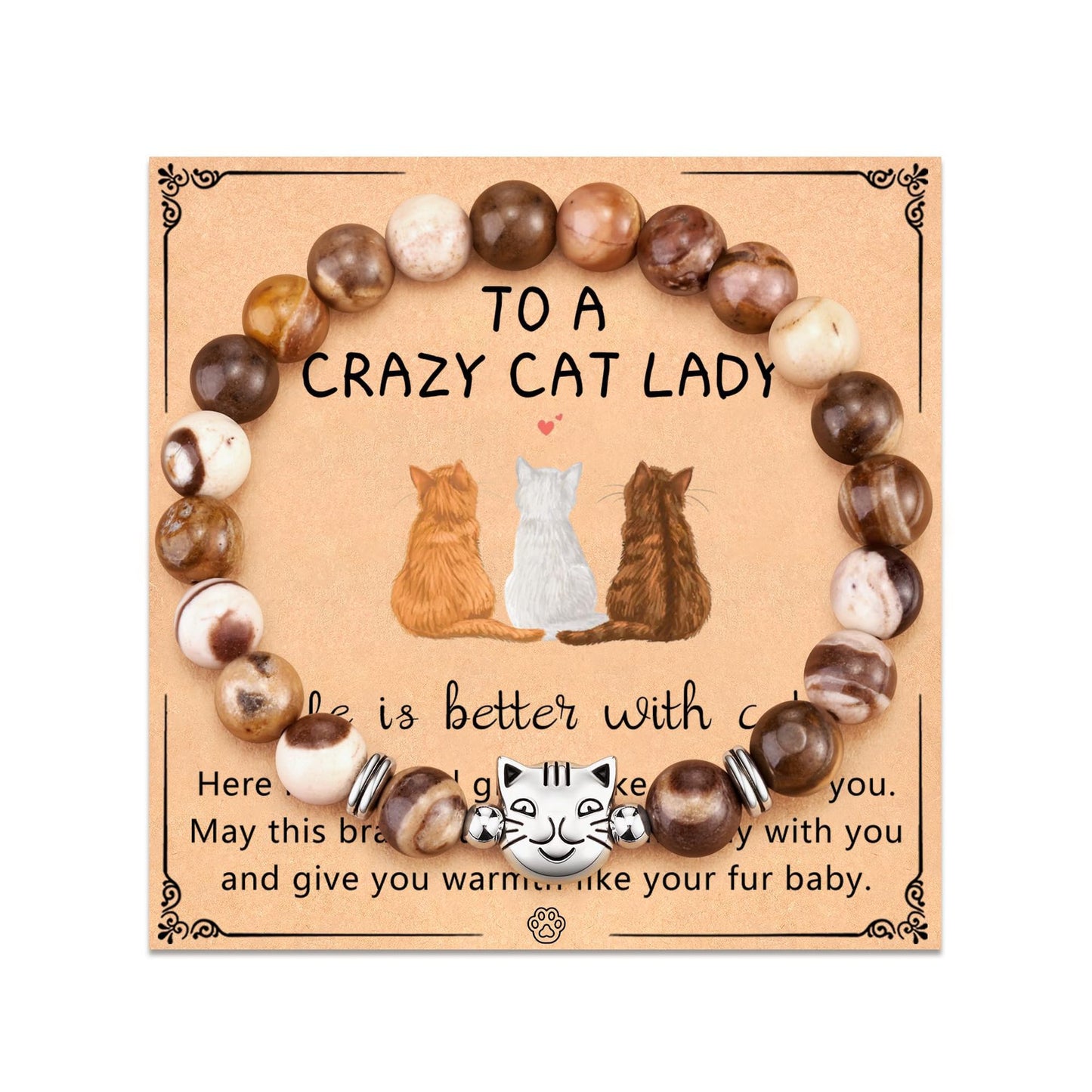 Fashion Jewelry Natural Stone Cat Bracelet Black Magnet Tiger Spot Bracelet