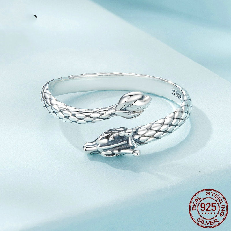 S925 Sterling Silver Animal Year Adjustable Ring Ornament