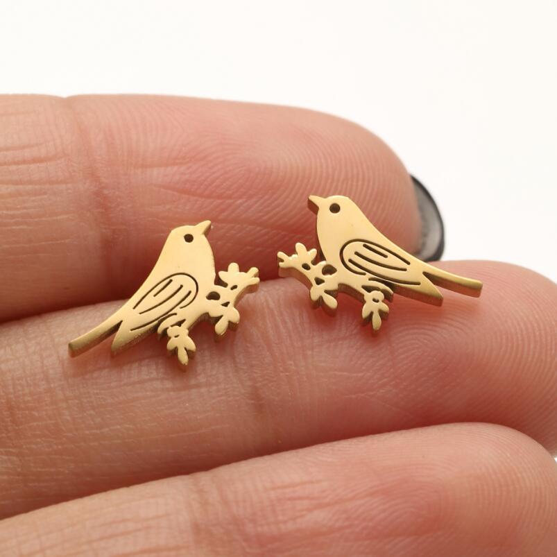 Stainless Steel Cute Animal Series Stud Earrings