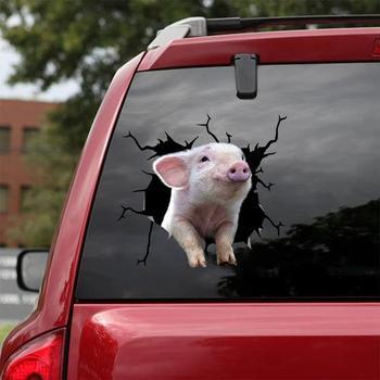 Piggy Sticker Creative Broken Hole Window Static Sticker