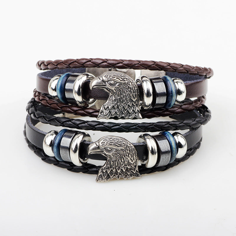 Fashion Beaded Eagle Head To Buckle Bracelet