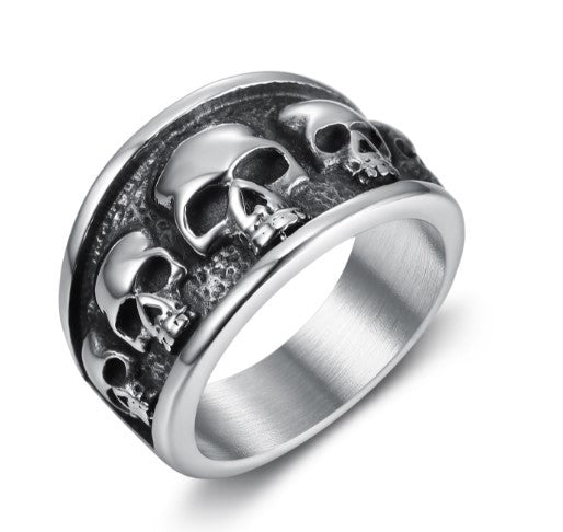 Multiple Skull Ring Punk Men's Jewelry