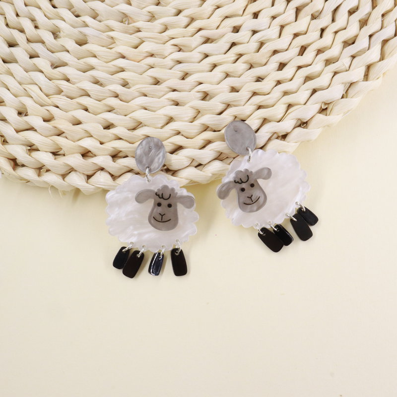 Acrylic Sheep Earrings Funny Animal Jewelry
