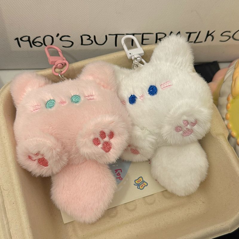 Cartoon Plush Cute Long Tail Cat Doll Pendant Decorative Keychain