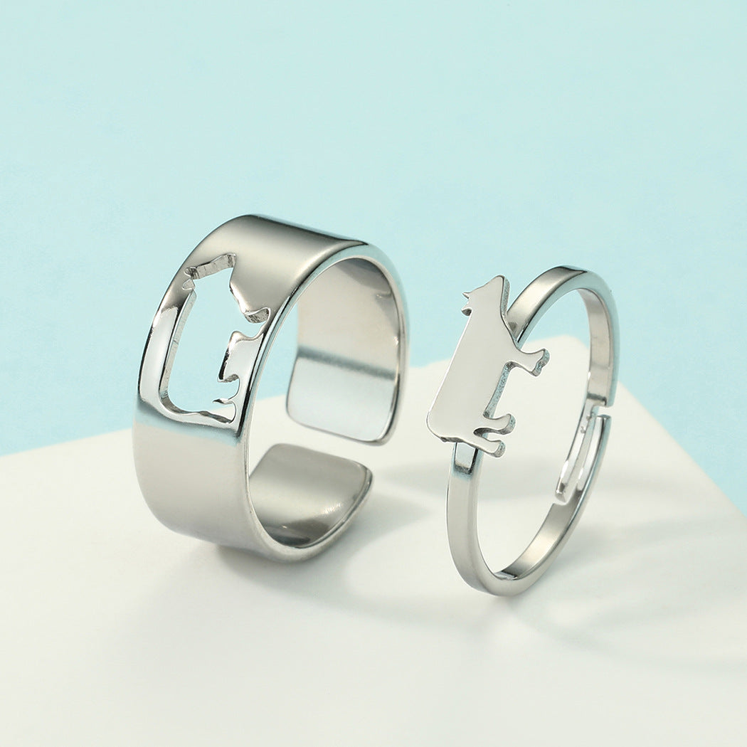 Gold Animal Cow Couple Ring Best Gift