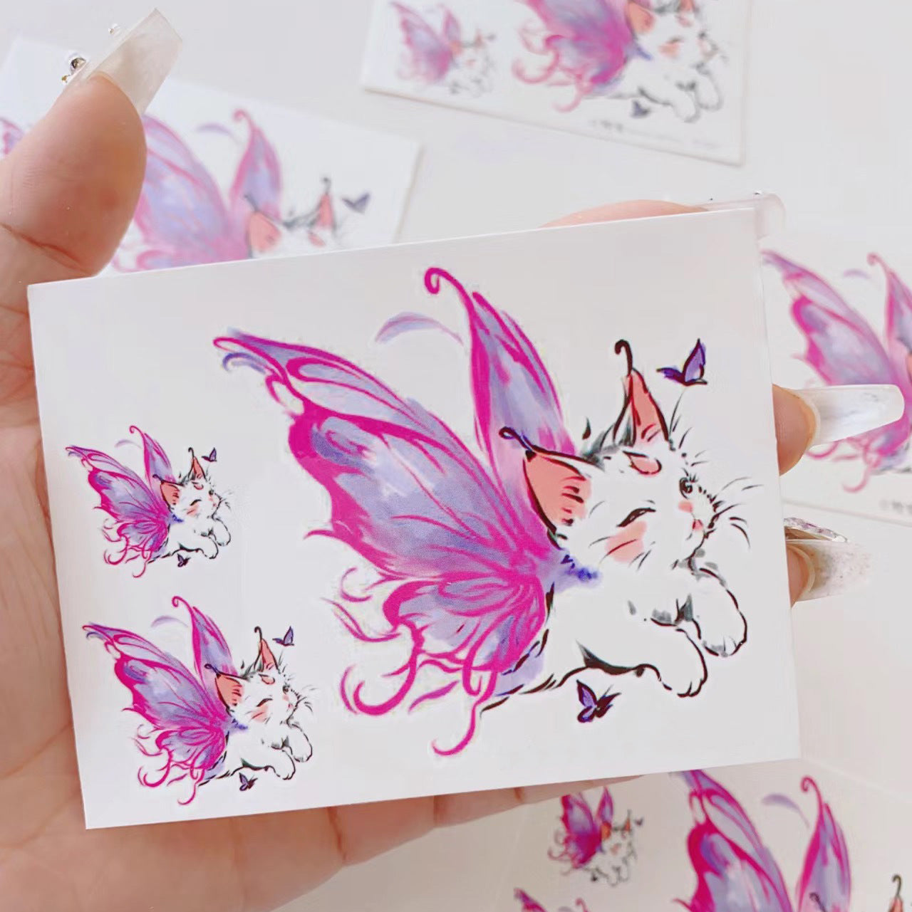 Student American Style Trend Cat Tattoo Sticker Female