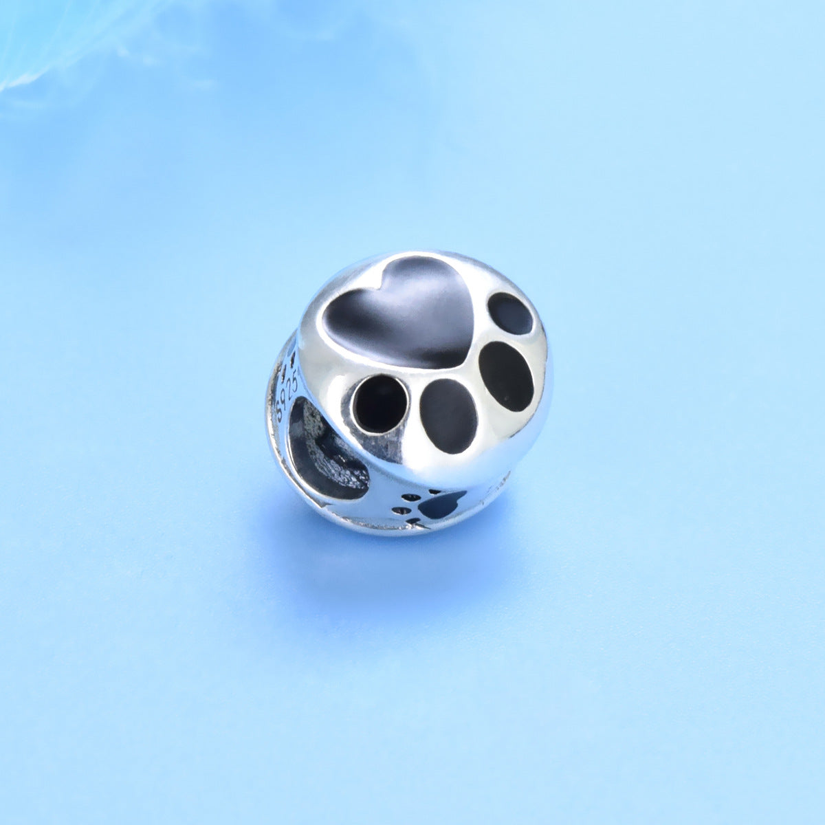 Sterling Silver Paw Print Beaded Bracelet Accessory DIY