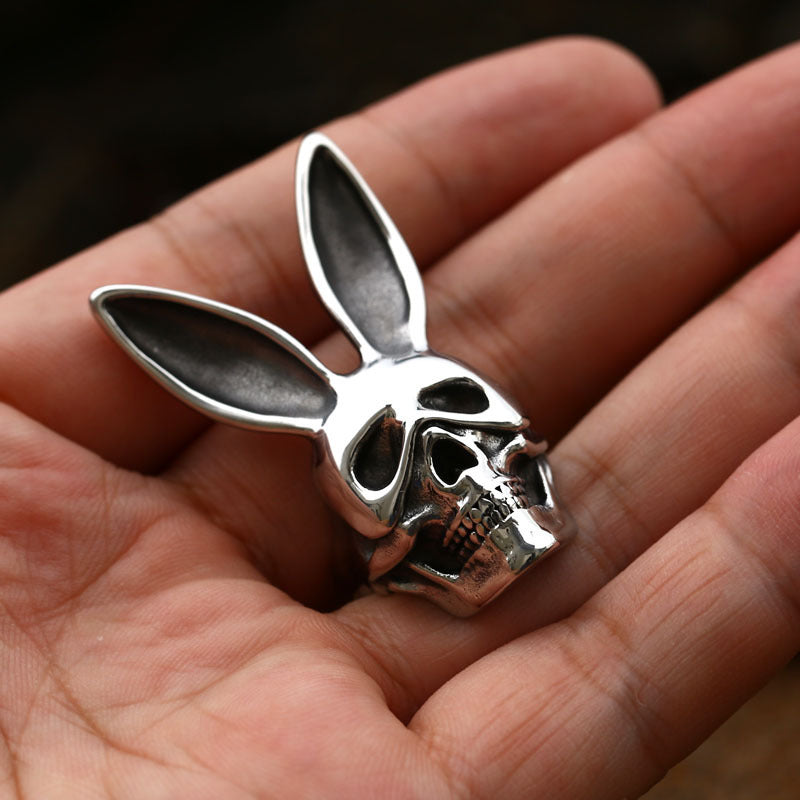 Rabbit Skull Titanium Steel Ring Jewelry