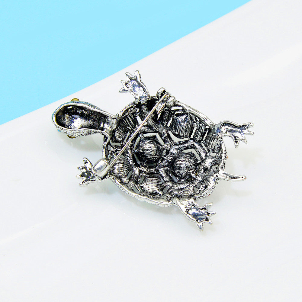 Diamond-embedded Fashion Retro Turtle Brooch Cute Animal Corsage