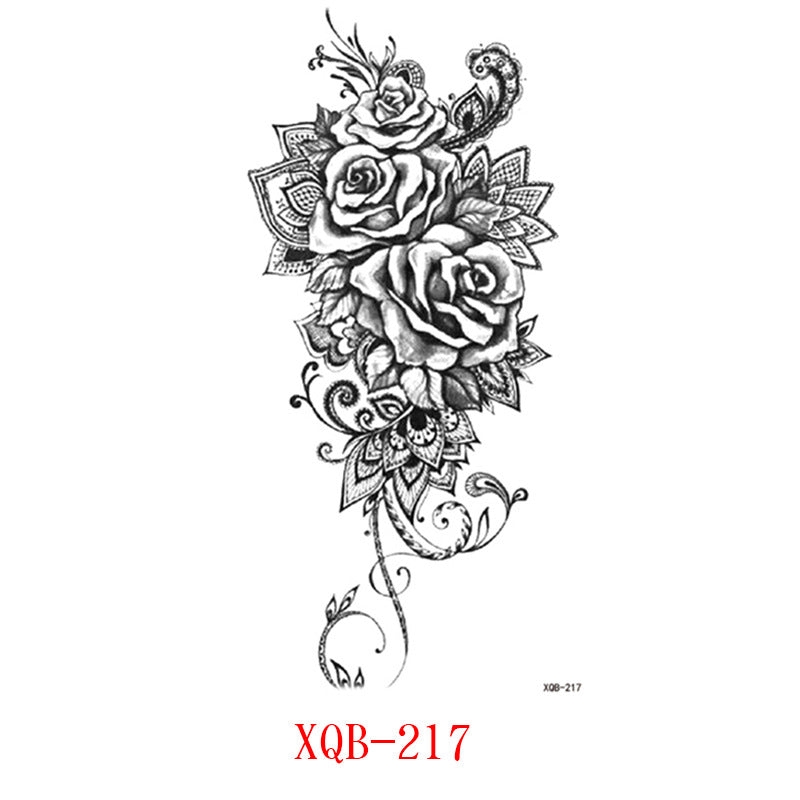 Paper Small Full Arm Flower Letter Animal Tattoo Sticker