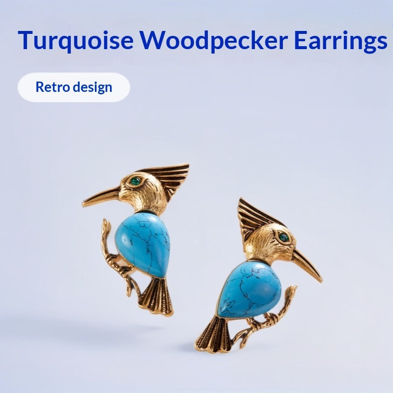 Retro Mid-Century Turquoise Animal Series Earrings