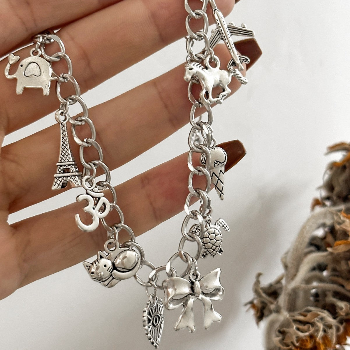 Punk Style Multi-element Bracelet With Personalized Airplane Letters