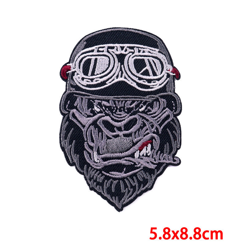 Fierce Animal Cloth Sticker Punk Muscle Animal Embroidery