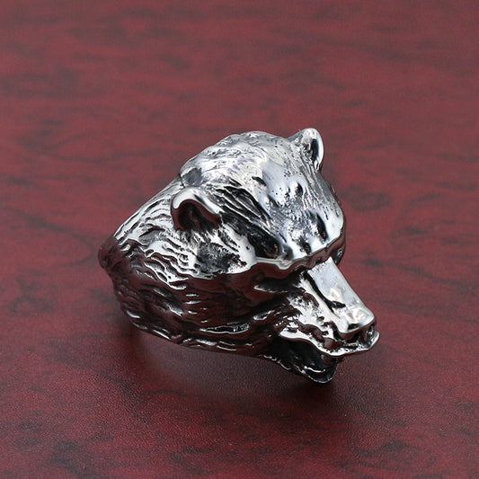 Wolf Head Men And Women Couple Animal Stainless Steel Ring