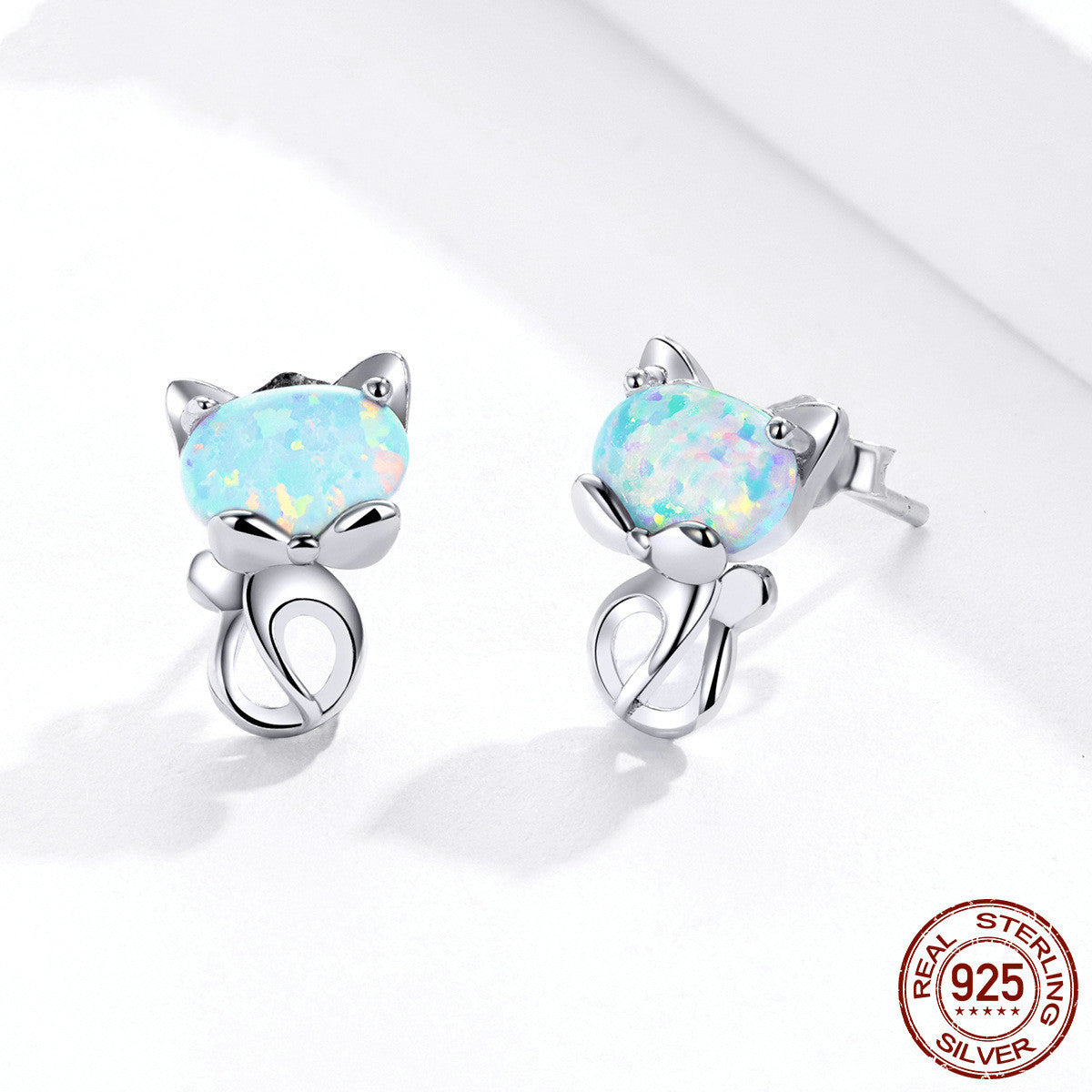 White Gold Plated Cute Animal Earrings