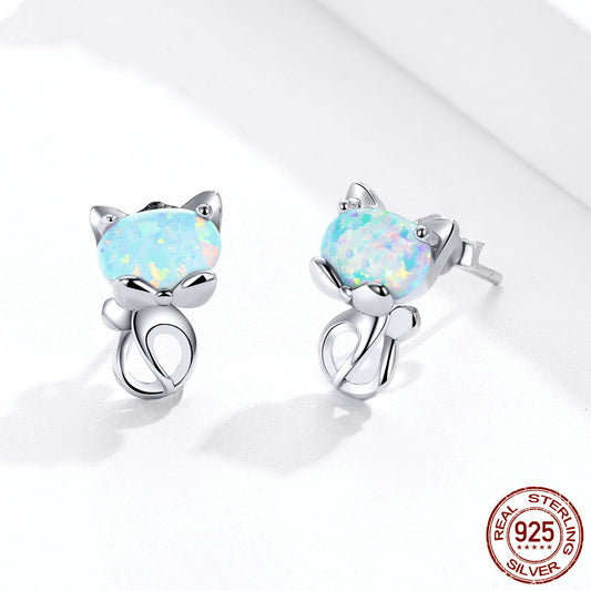 White Gold Plated Cute Animal Earrings