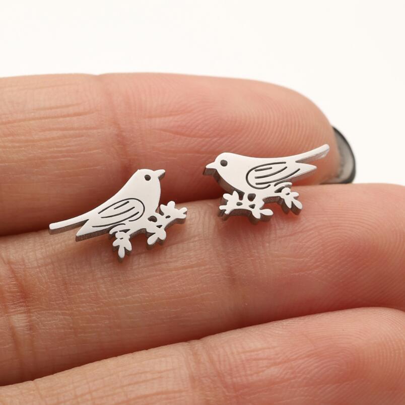 Stainless Steel Cute Animal Series Stud Earrings