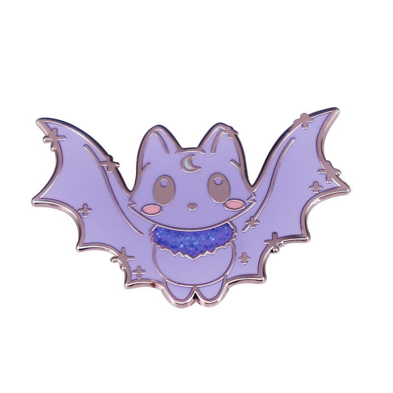 Cute Cartoon Bat Cat Brooch Badge