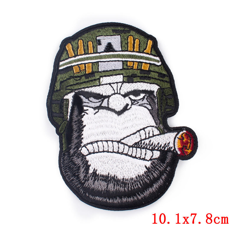 Fierce Animal Cloth Sticker Punk Muscle Animal Embroidery