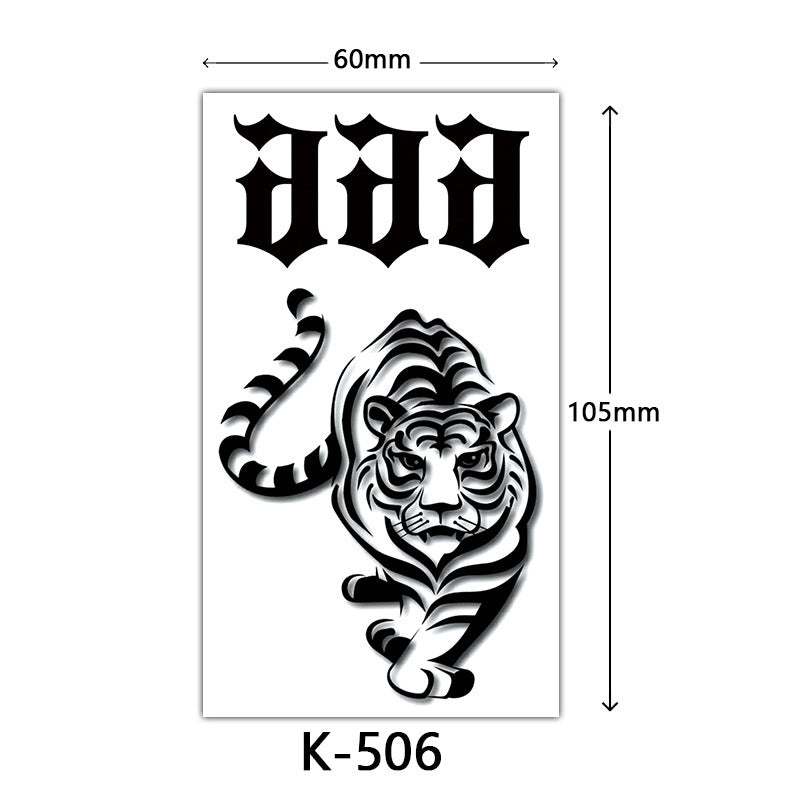 English Letter Flower Butterfly Sketch Line Waterproof Tattoo Sticker