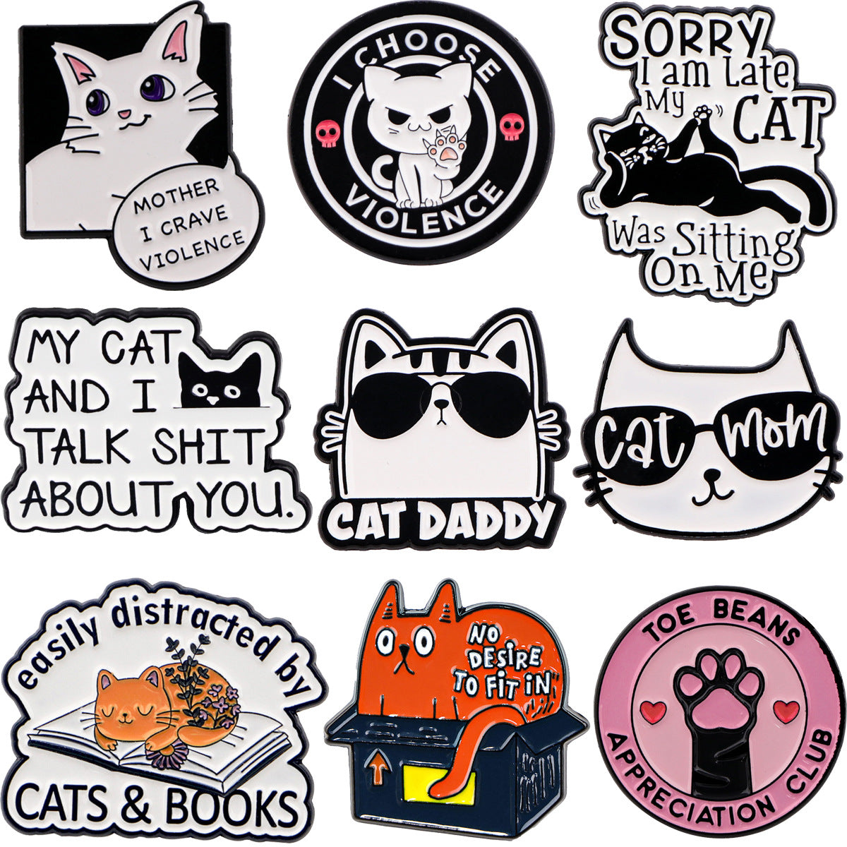 Cartoon Animal Black Cat Pin Alloy Badge