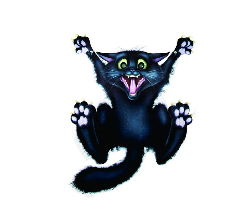 Car Black Cat Climbing Window Glass Cat Personality Decal Paper Hit The Cat Tail Special Decoration Paw Cat Sticker R685