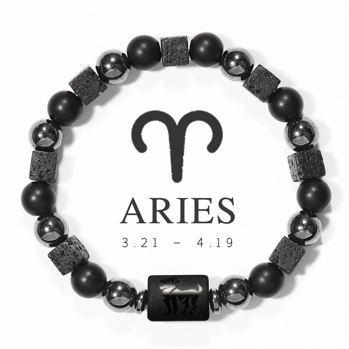 Twelve Zodiac Bracelet Couples Volcanic Stone Handmade Beaded Bracelet Accessory