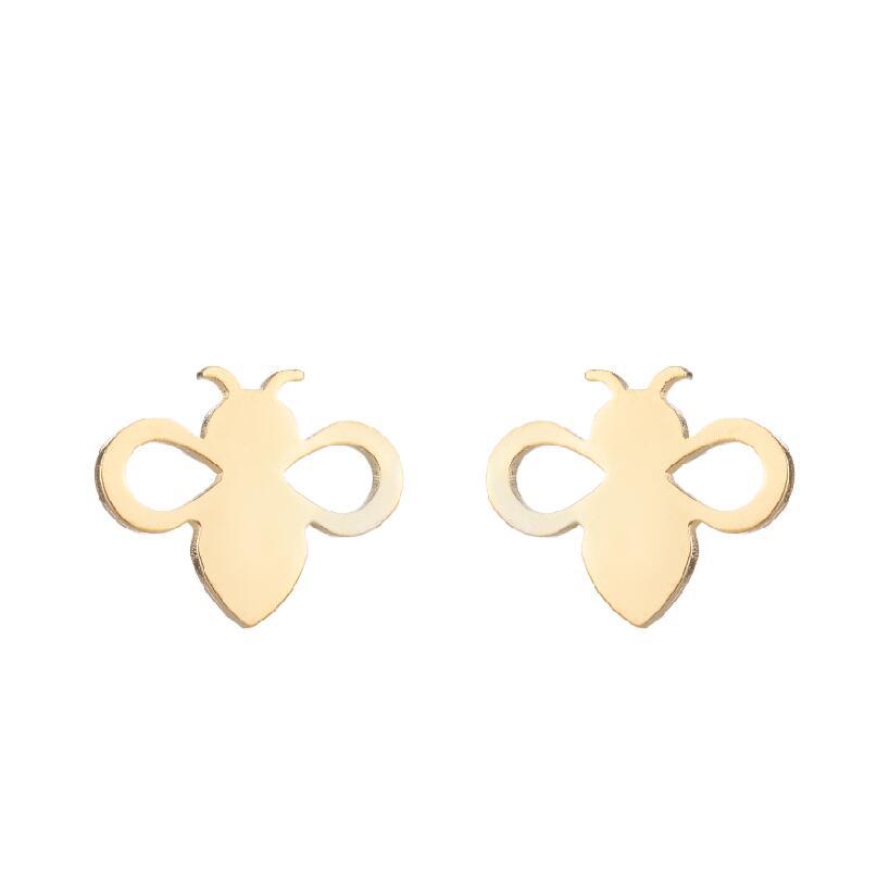 Simple Animal Earrings Bee Dolphin Earrings Plating Korean Style Earrings